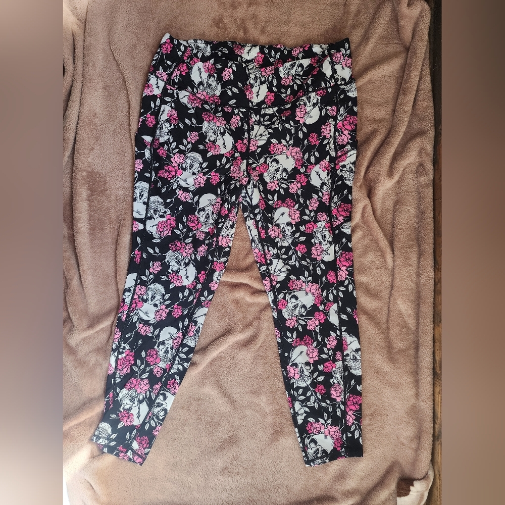 Floral Skull Print Leggings